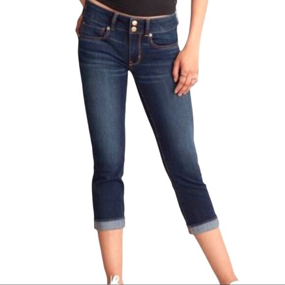 American Eagle Women's Jeans Artist Crop Low Rise Dark Wash Super Stretch Size 2 - Picture 12 of 12